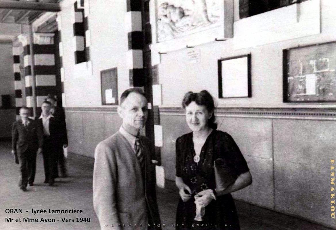 Oran - Lycee Lamoriciere - Mr et Mme Paul Avon - 1940.jpg